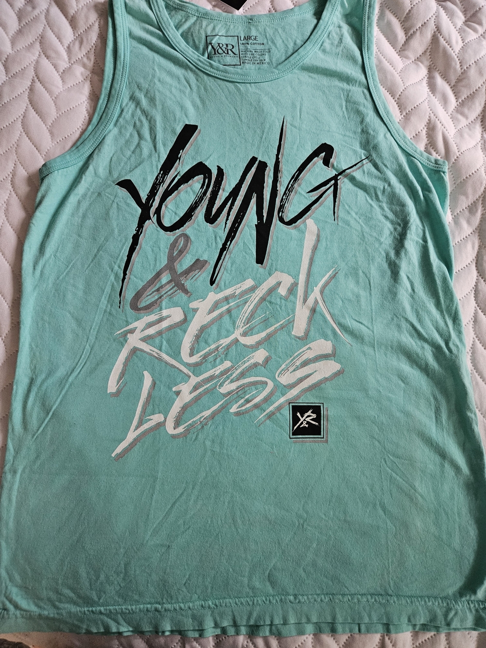 Young & Reckless Aqua Graphic Tank Top